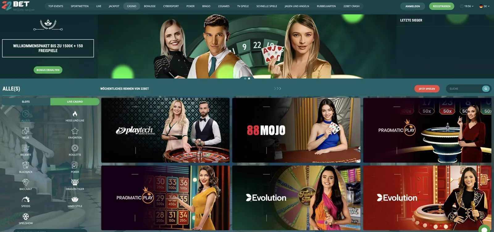 Plattform – 22Bet